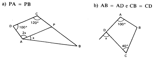 Dois quadriláteros com ângulos e lados congruentes.