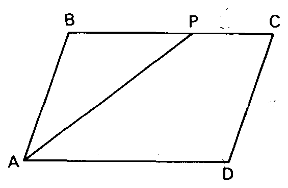 Paralelogramo com a bissetriz AP.
