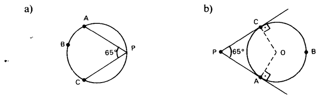 Duas circunferências com tangentes por P.
