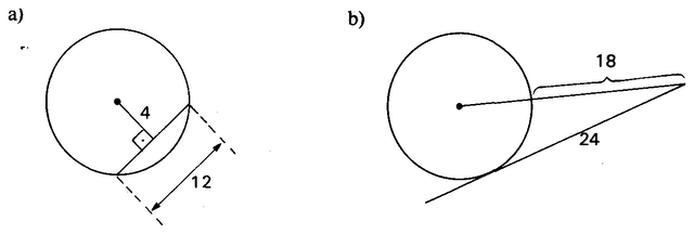Duas circunferências com corda e tangente.