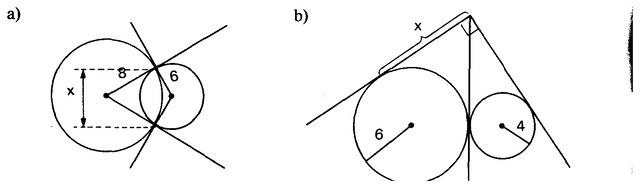 Circunferências com tangentes comuns.