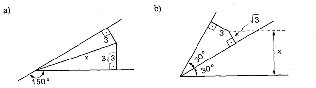 Dois ângulos com segmentos perpendiculares aos lados.