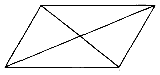 Paralelogramo com as duas diagonais.
