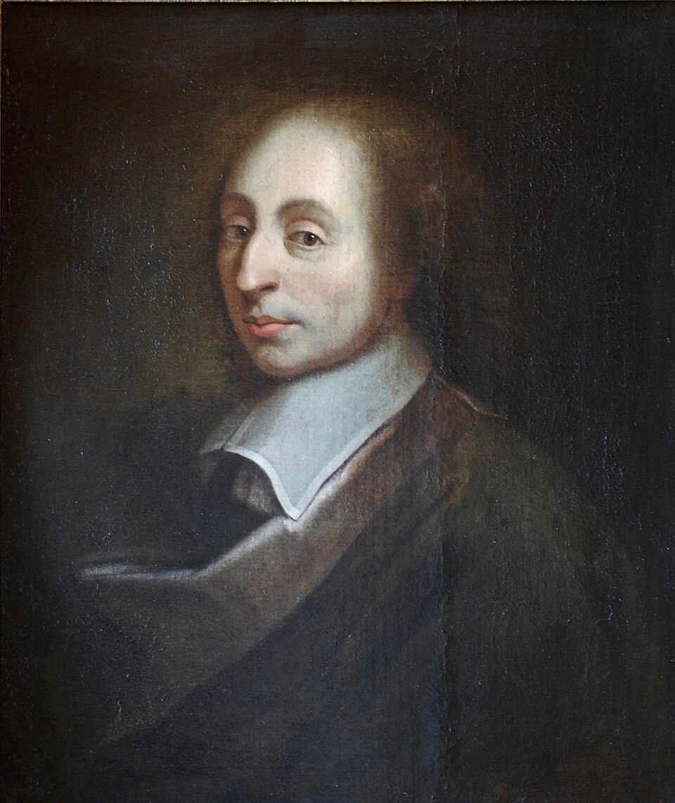 Retrato de Blaise Pascal, de autor desconhecido, por volta de 1690, hoje em Versailles. É uma cópia feita depois da sua morte.