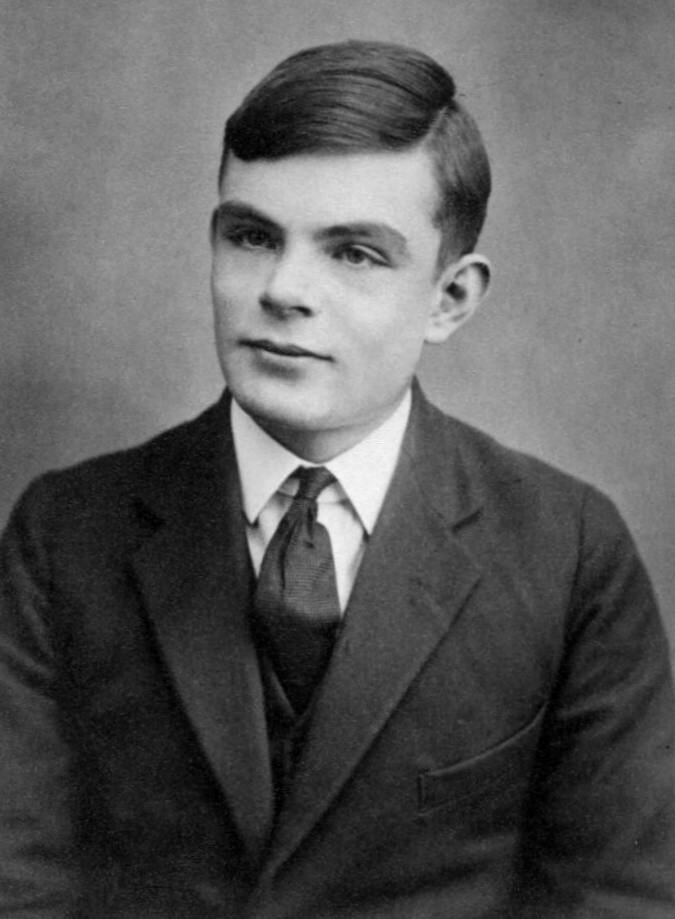 Alan Turing aos 16 anos, numa foto de passaporte, quando estudava em Sherborne.