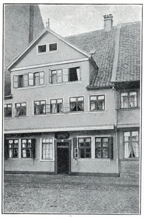 A casa onde Gauss nasceu, em Braunschweig, numa foto de 1914. Foi destruída na Segunda Guerra.