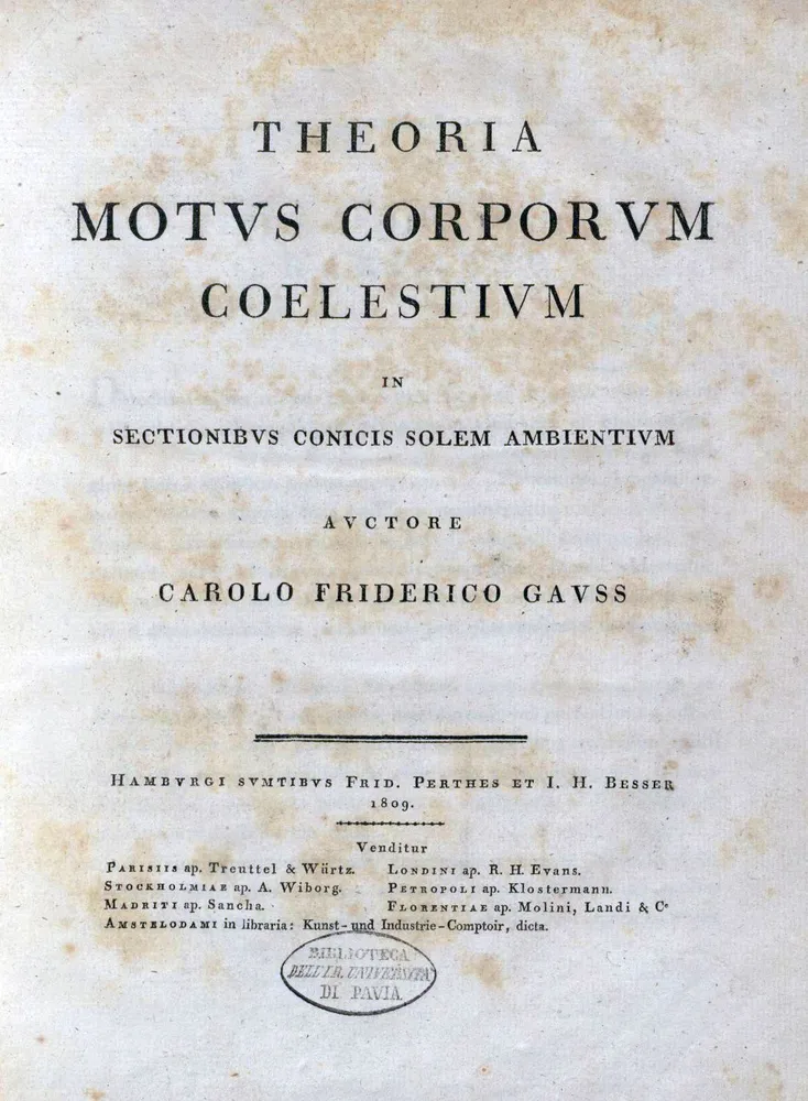 *Theoria motus corporum coelestium* (1809), onde Gauss explicou o método.